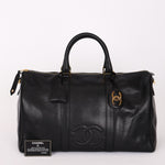 Chanel Timeless Boston Bag Black Caviar 24K GP
