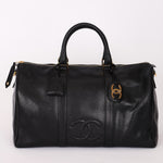 Chanel Timeless Boston Bag Black Caviar 24K GP
