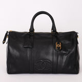 Chanel Timeless Boston Bag Black Caviar 24K GP