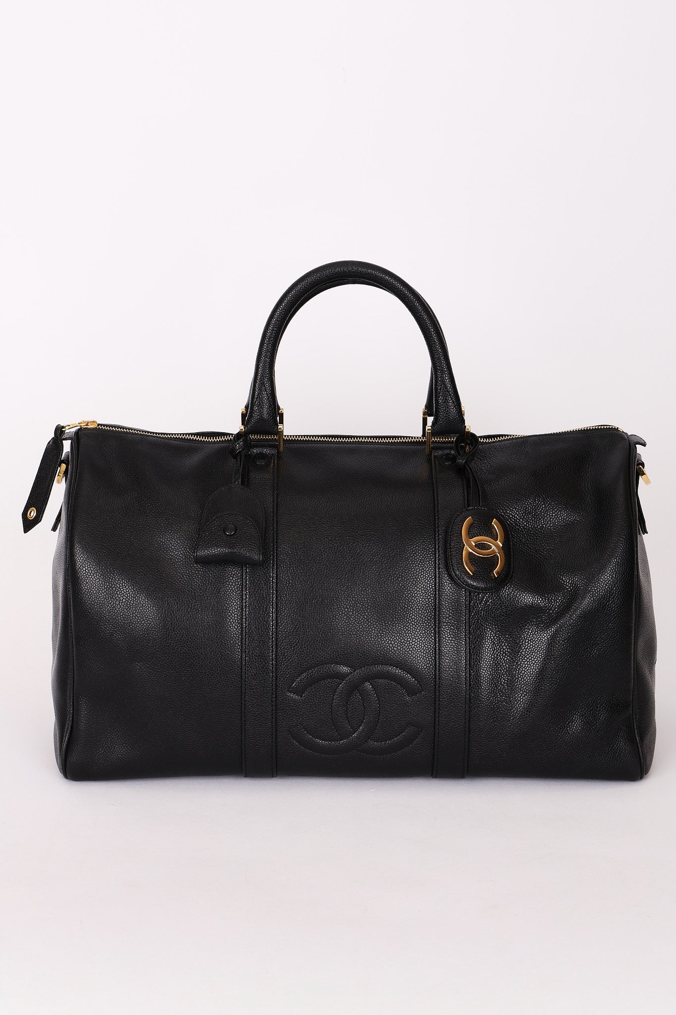 Chanel Timeless Boston Bag Black Caviar 24K GP