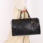 Chanel Timeless Boston Bag Black Caviar 24K GP