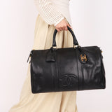 Chanel Timeless Boston Bag Black Caviar 24K GP