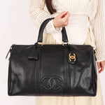 Chanel Timeless Boston Bag Black Caviar 24K GP