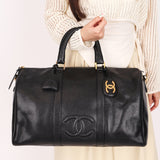 Chanel Timeless Boston Bag Black Caviar 24K GP