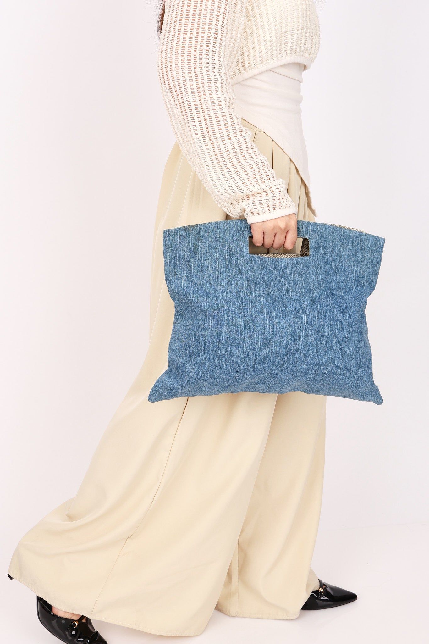Chanel Denim Fold Over Clutch