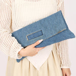 Chanel Denim Fold Over Clutch