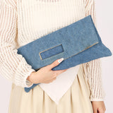 Chanel Denim Fold Over Clutch