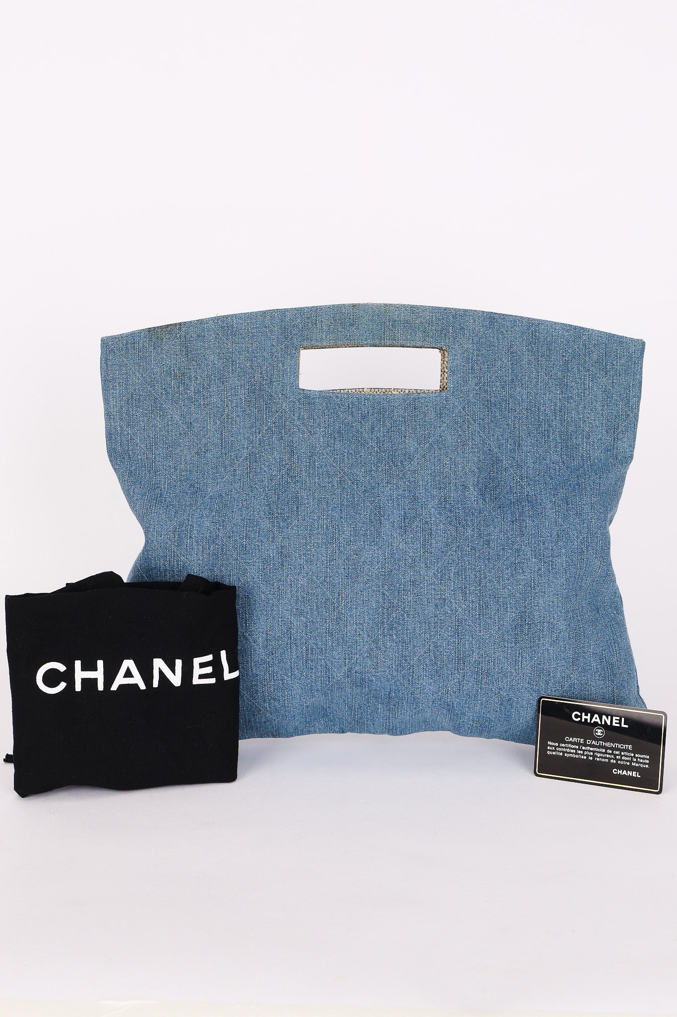 Chanel Denim Fold Over Clutch