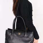 Chanel Medium Cerf Executive Tote Black Caviar 2007 24K GP