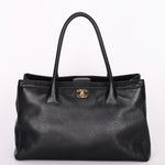 Chanel Medium Cerf Executive Tote Black Caviar 2007 24K GP