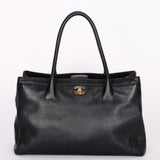 Chanel Medium Cerf Executive Tote Black Caviar 2007 24K GP