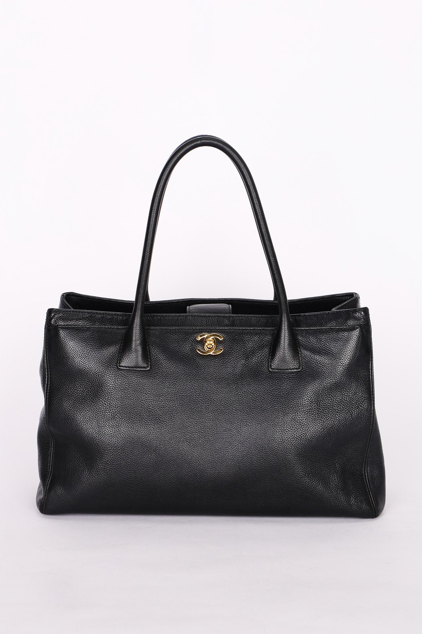 Chanel Medium Cerf Executive Tote Black Caviar 2007 24K GP