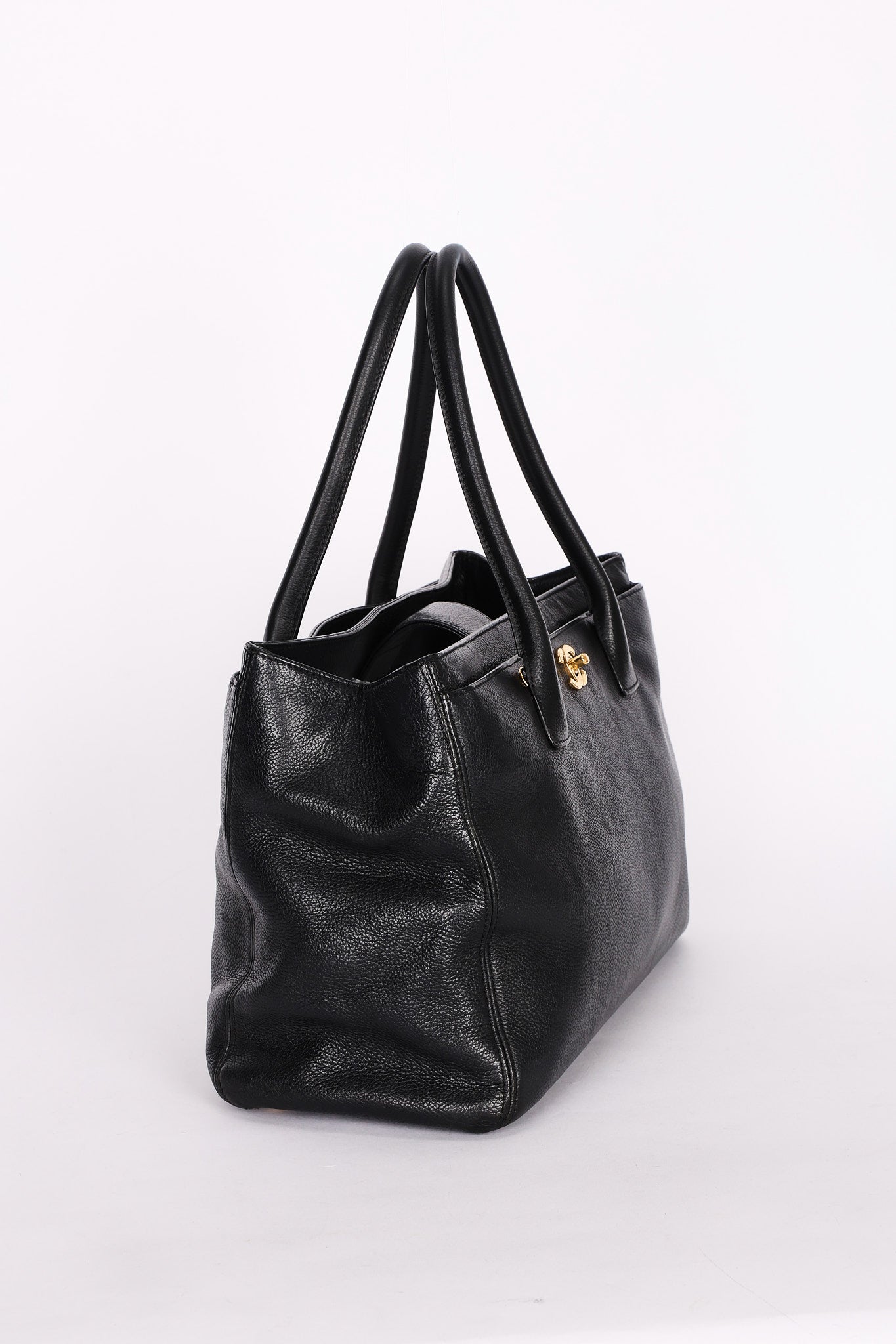 Chanel Medium Cerf Executive Tote Black Caviar 2007 24K GP