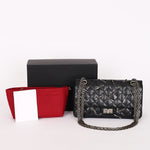 Chanel 2.55 Reissue Double Flap 225 Brasserie Charms Black Calfskin RHW