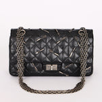 Chanel 2.55 Reissue Double Flap 225 Brasserie Charms Black Calfskin RHW