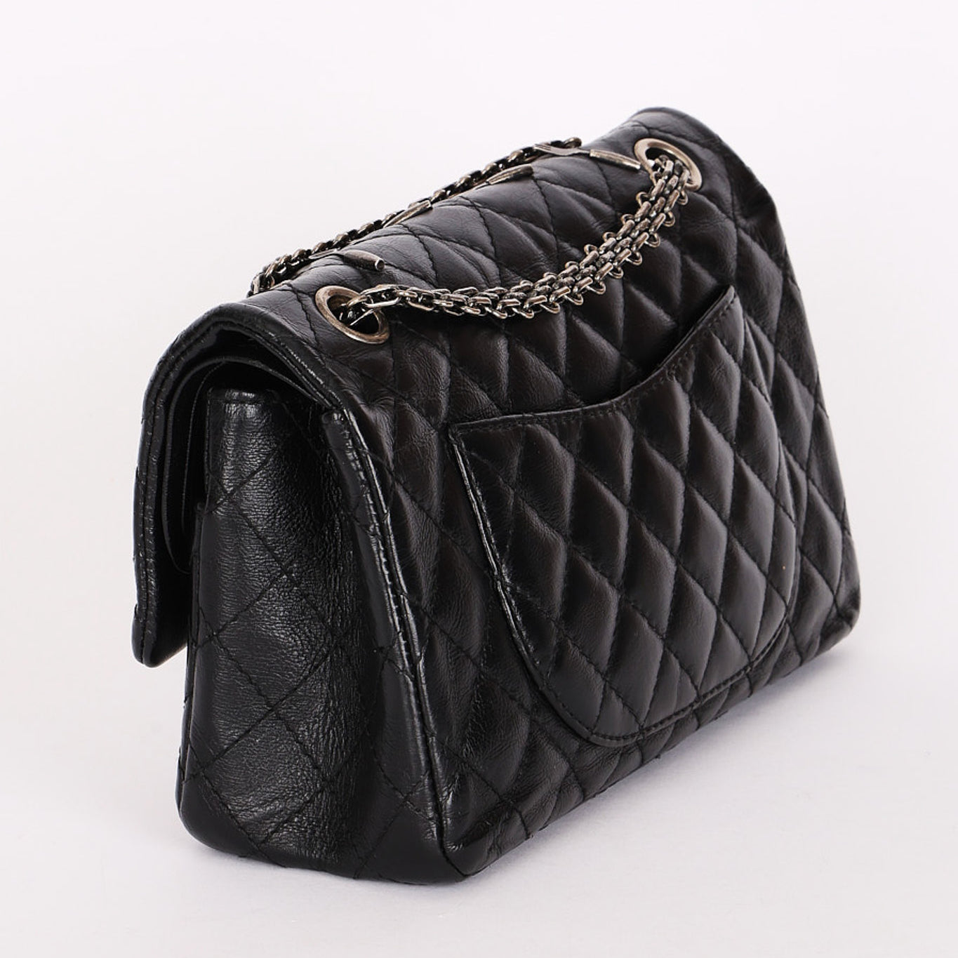 Chanel 2.55 Reissue Double Flap 225 Brasserie Charms Black Calfskin RHW