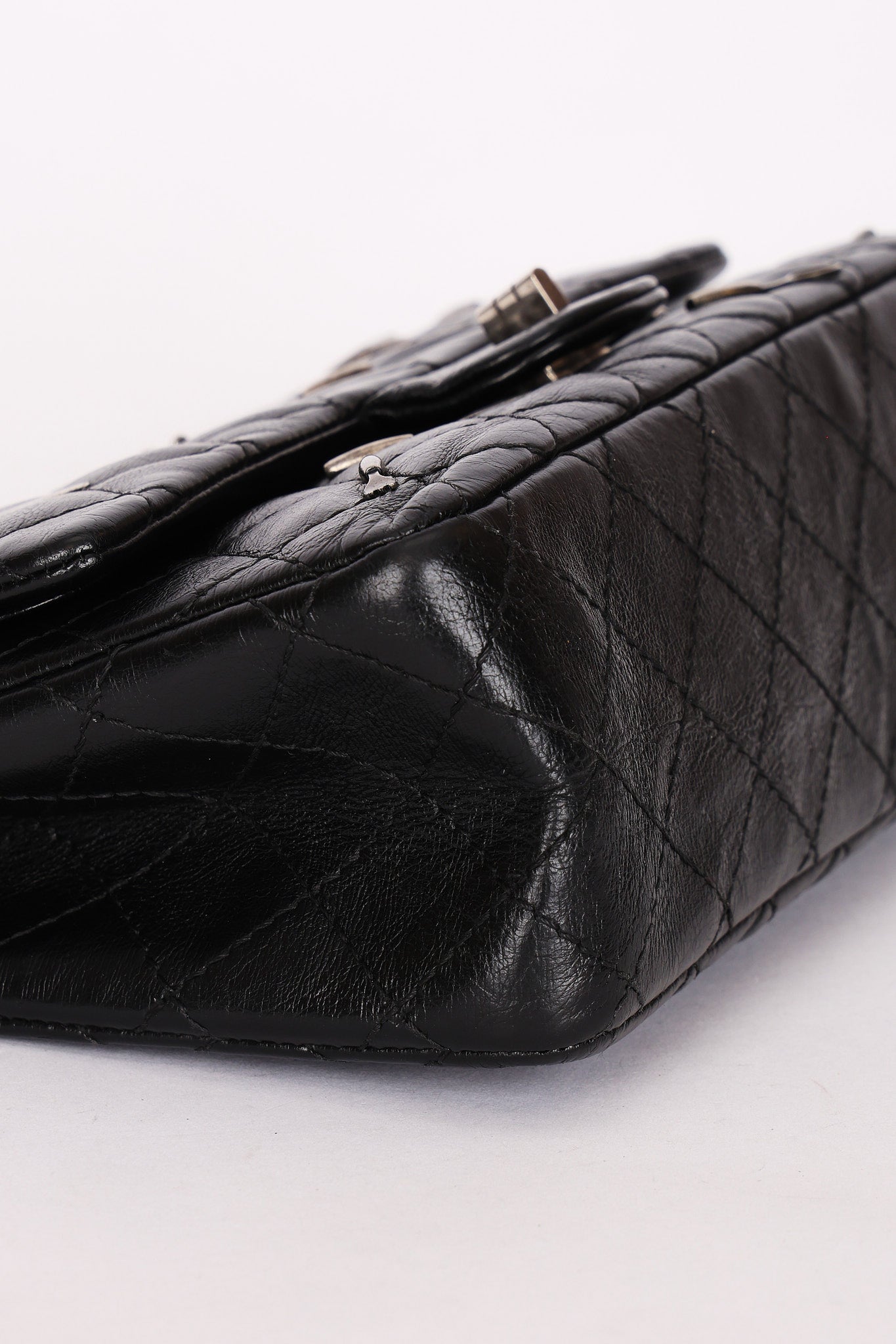 Chanel 2.55 Reissue Double Flap 225 Brasserie Charms Black Calfskin RHW