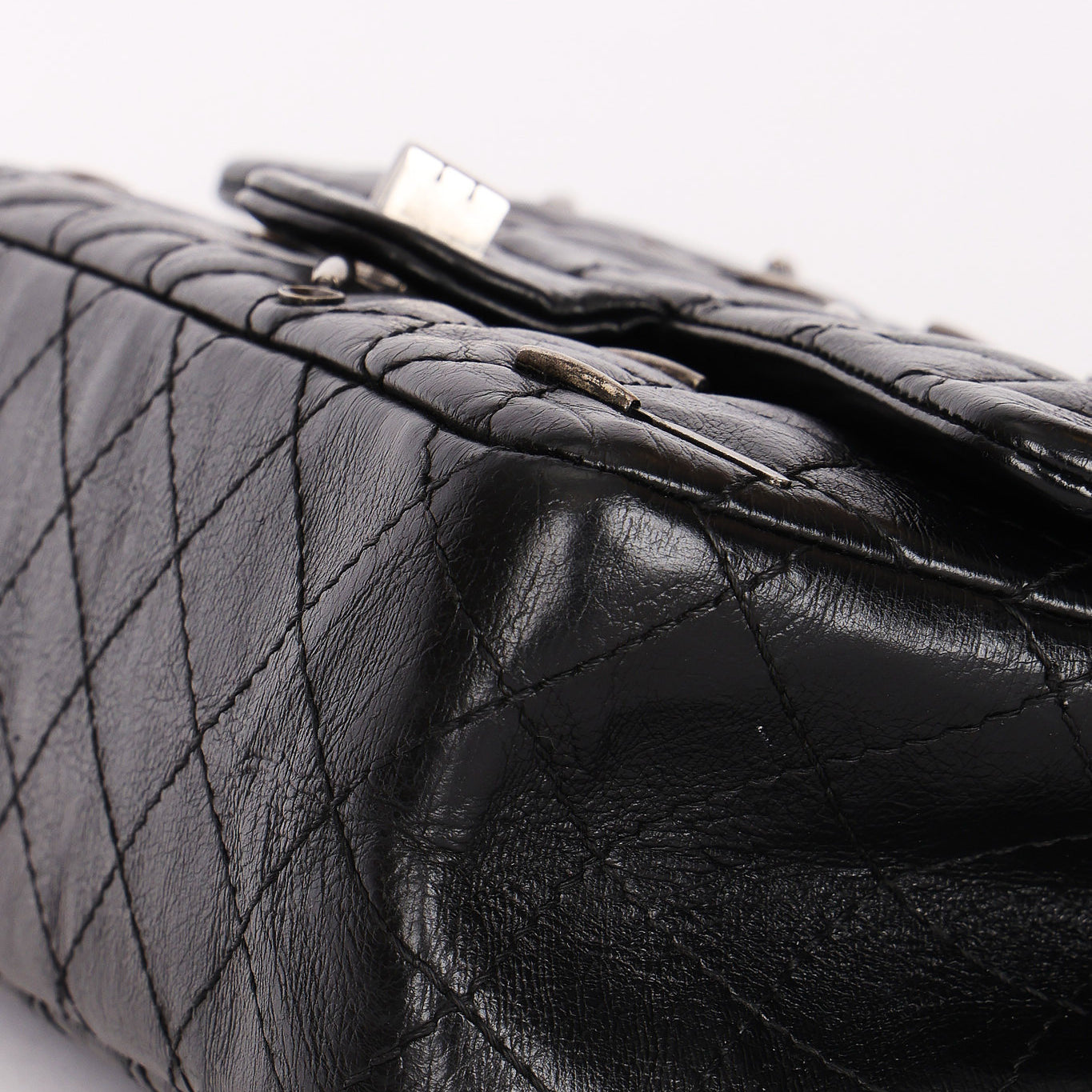 Chanel 2.55 Reissue Double Flap 225 Brasserie Charms Black Calfskin RHW