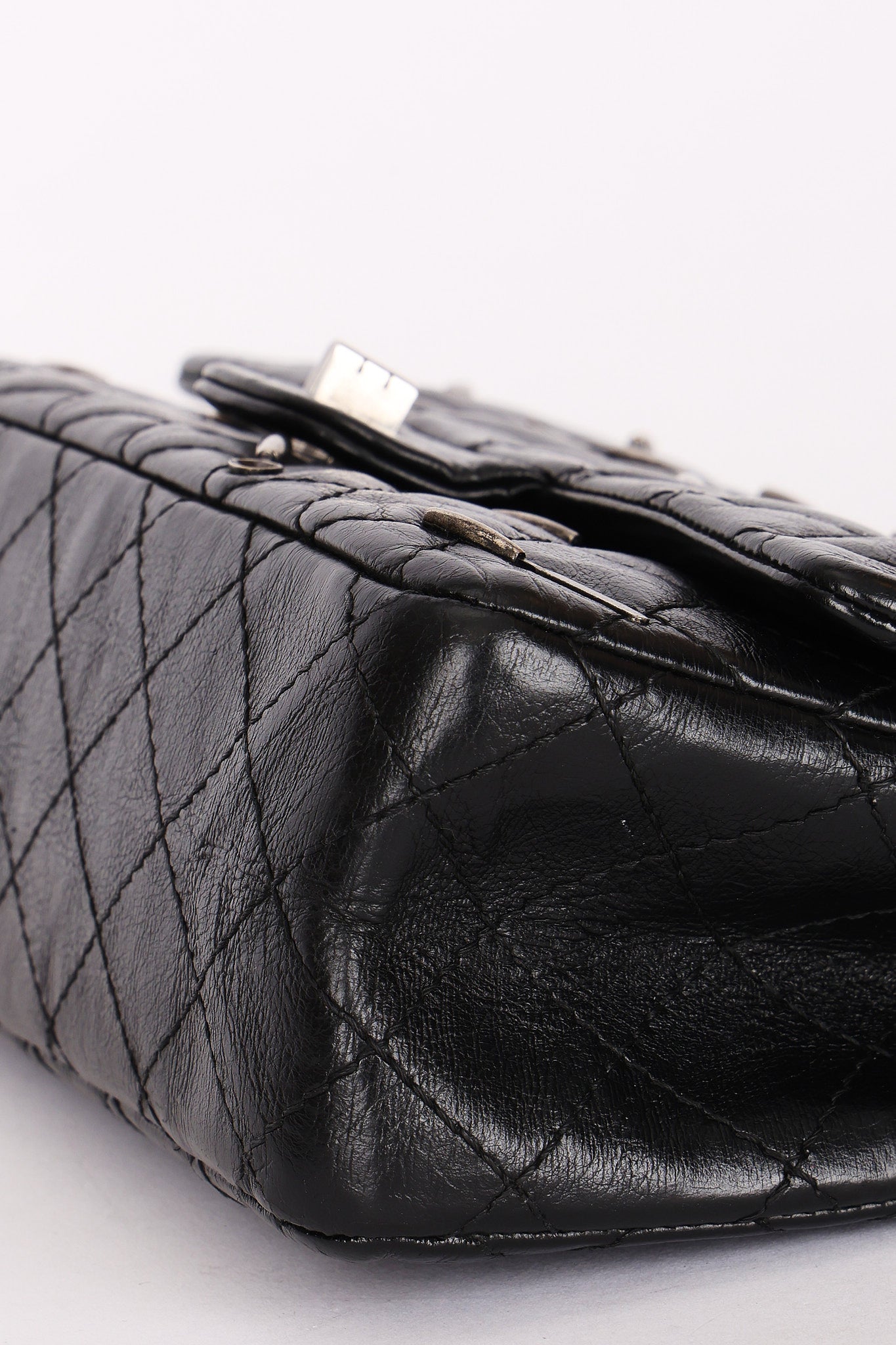 Chanel 2.55 Reissue Double Flap 225 Brasserie Charms Black Calfskin RHW