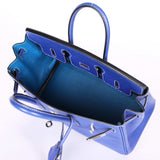 Limited Edition Hermès Birkin 25 Candy Bleu Electrique Epsom & Mykonos Chevre Mysore 2011 PHW