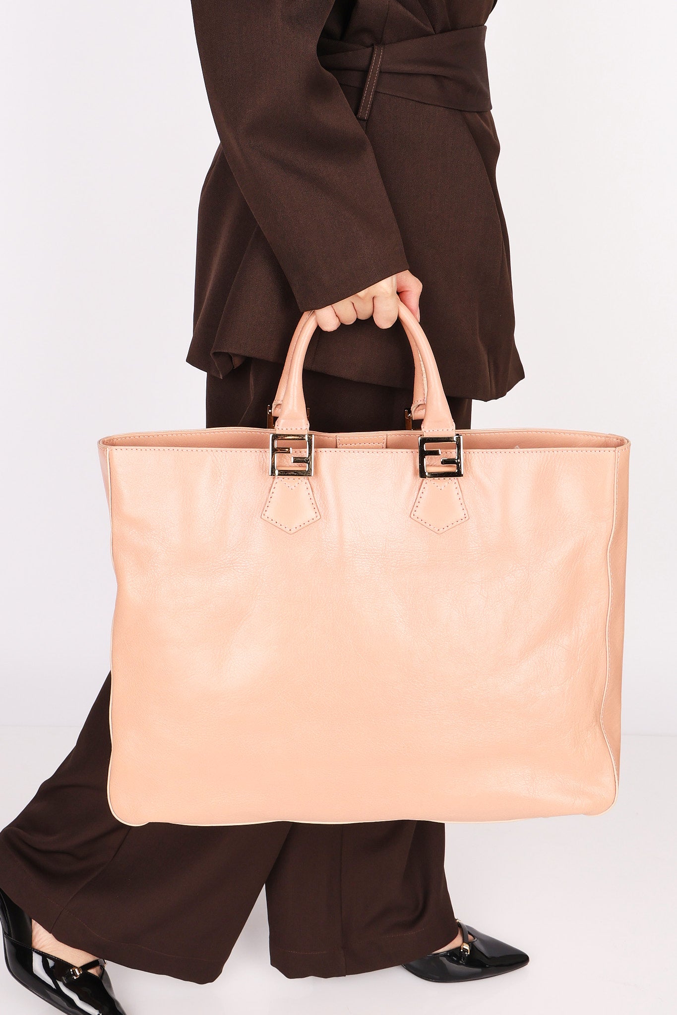 Fendi Twins Shopper Tote Pink
