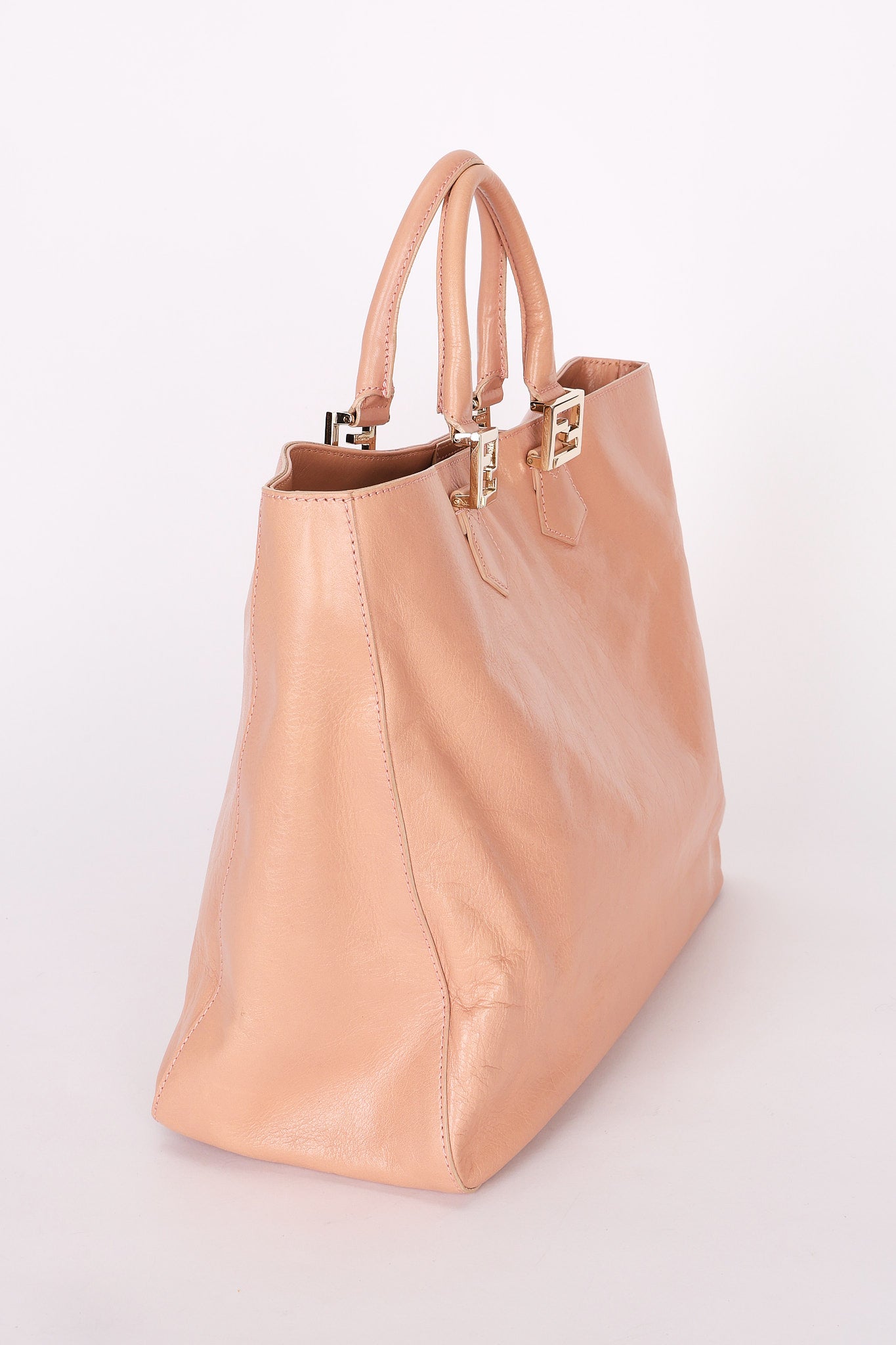 Fendi Twins Shopper Tote Pink