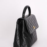 Chanel Kelly Top Handle Bag Black Caviar 24K GP