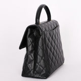 Chanel Kelly Top Handle Bag Black Caviar 24K GP