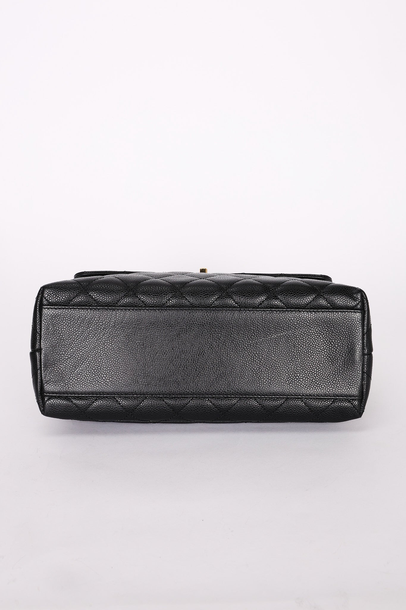 Chanel Kelly Top Handle Bag Black Caviar 24K GP