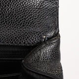 Chanel Kelly Top Handle Bag Black Caviar 24K GP