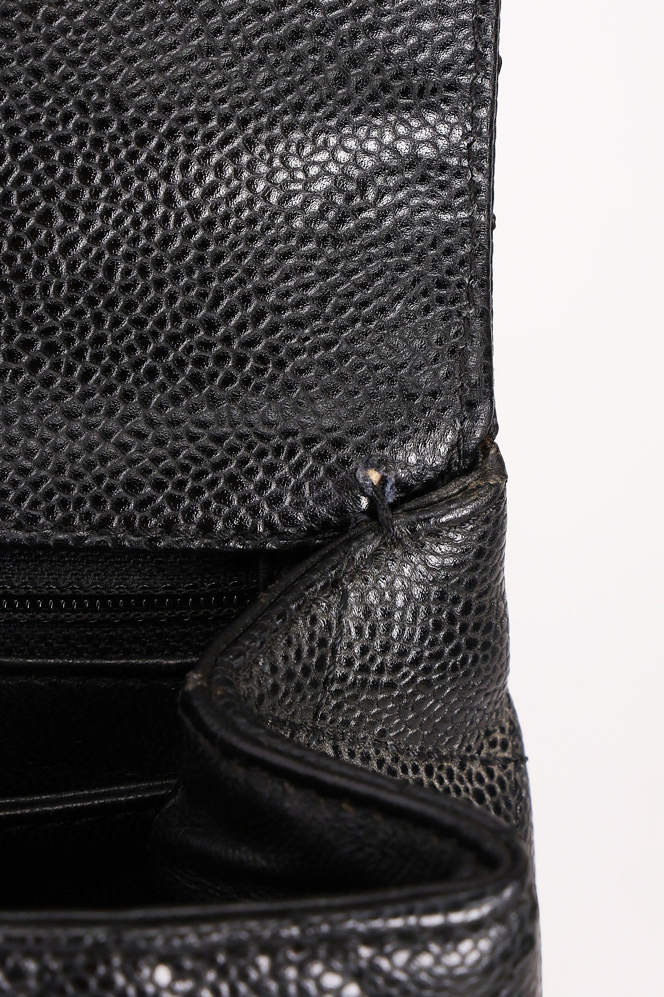 Chanel Kelly Top Handle Bag Black Caviar 24K GP