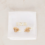 Dior Clip-On Crystal Logo Earrings