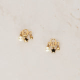Dior Clip-On Crystal Logo Earrings