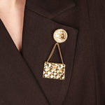 Chanel CC Flap and Coin Brooch 24K GP