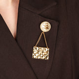 Chanel CC Flap and Coin Brooch 24K GP