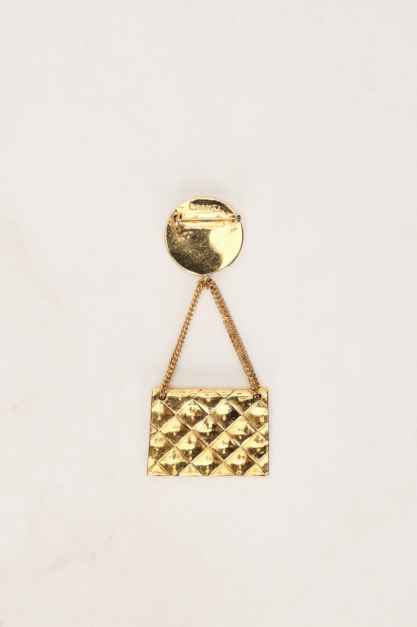 Chanel CC Flap and Coin Brooch 24K GP