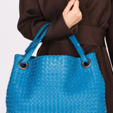 Bottega Veneta Medium Intrecciato Garda Tote Blue