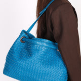 Bottega Veneta Medium Intrecciato Garda Tote Blue