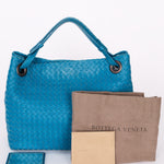Bottega Veneta Medium Intrecciato Garda Tote Blue