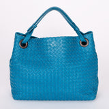 Bottega Veneta Medium Intrecciato Garda Tote Blue