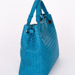Bottega Veneta Medium Intrecciato Garda Tote Blue