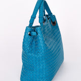 Bottega Veneta Medium Intrecciato Garda Tote Blue