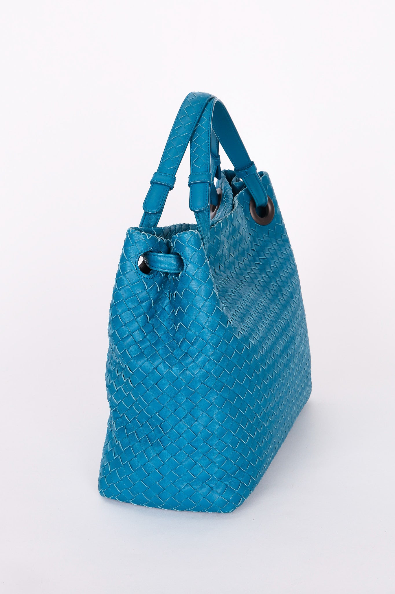 Bottega Veneta Medium Intrecciato Garda Tote Blue