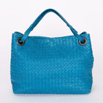 Bottega Veneta Medium Intrecciato Garda Tote Blue