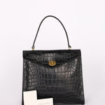 Miu Miu Croc Embossed Turnlock Top Handle Bag