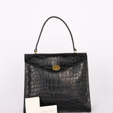 Miu Miu Croc Embossed Turnlock Top Handle Bag