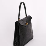 Miu Miu Croc Embossed Turnlock Top Handle Bag