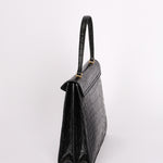 Miu Miu Croc Embossed Turnlock Top Handle Bag
