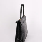 Miu Miu Croc Embossed Turnlock Top Handle Bag