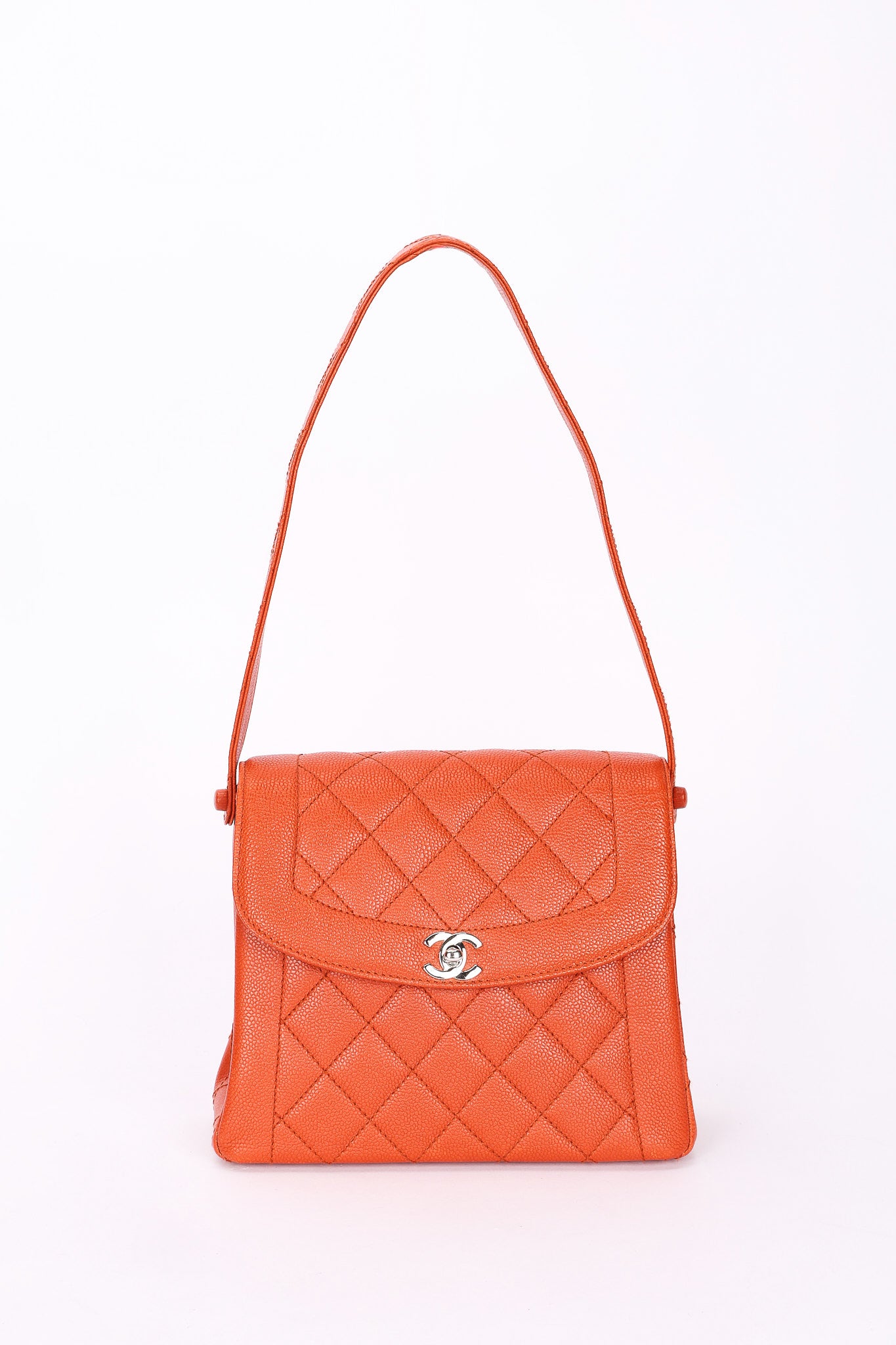 Chanel Diana Shoulder Bag Burnt Orange Caviar SHW